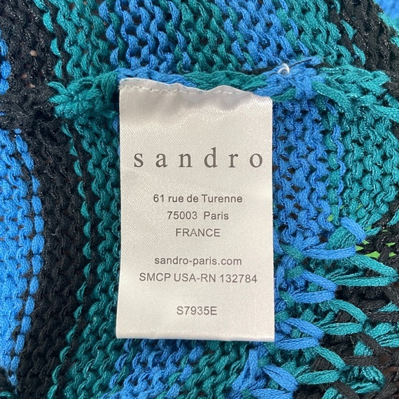 Sandro Blue and Green Patterned Sweater - Picture 5 of 5